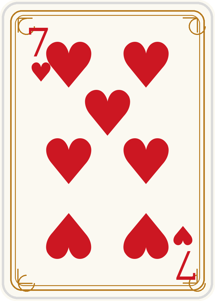 7 of hearts added to the run