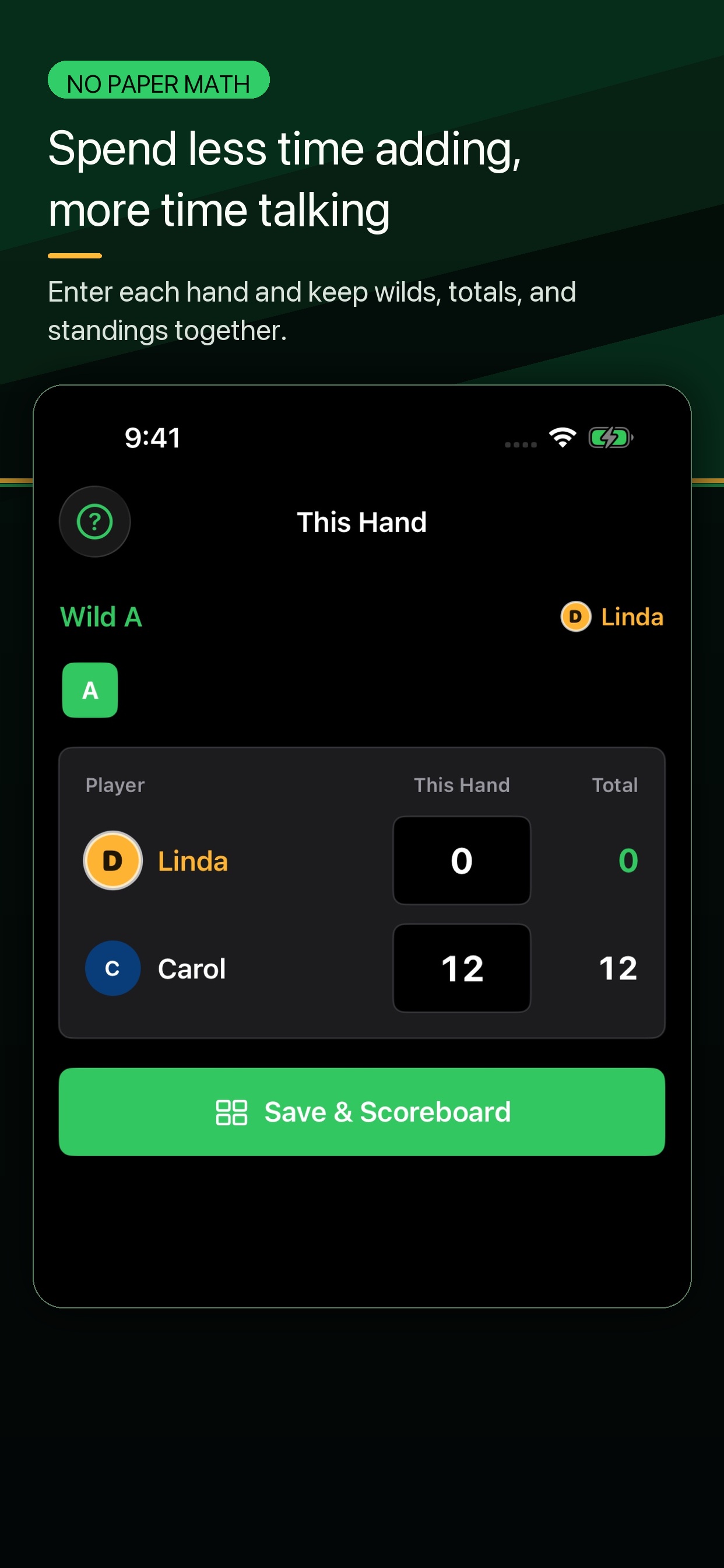 Kings iPhone scoring screenshot