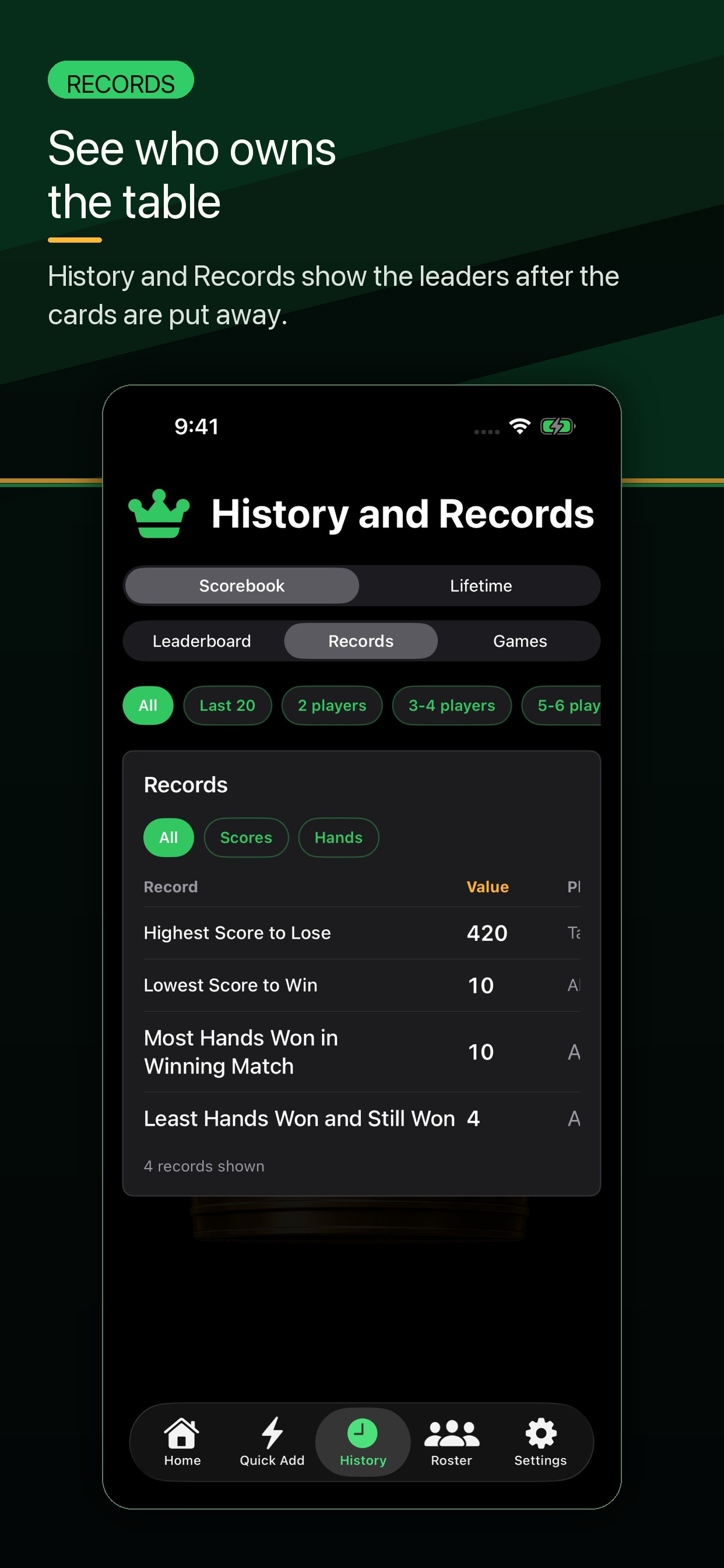 Kings iPhone records screenshot
